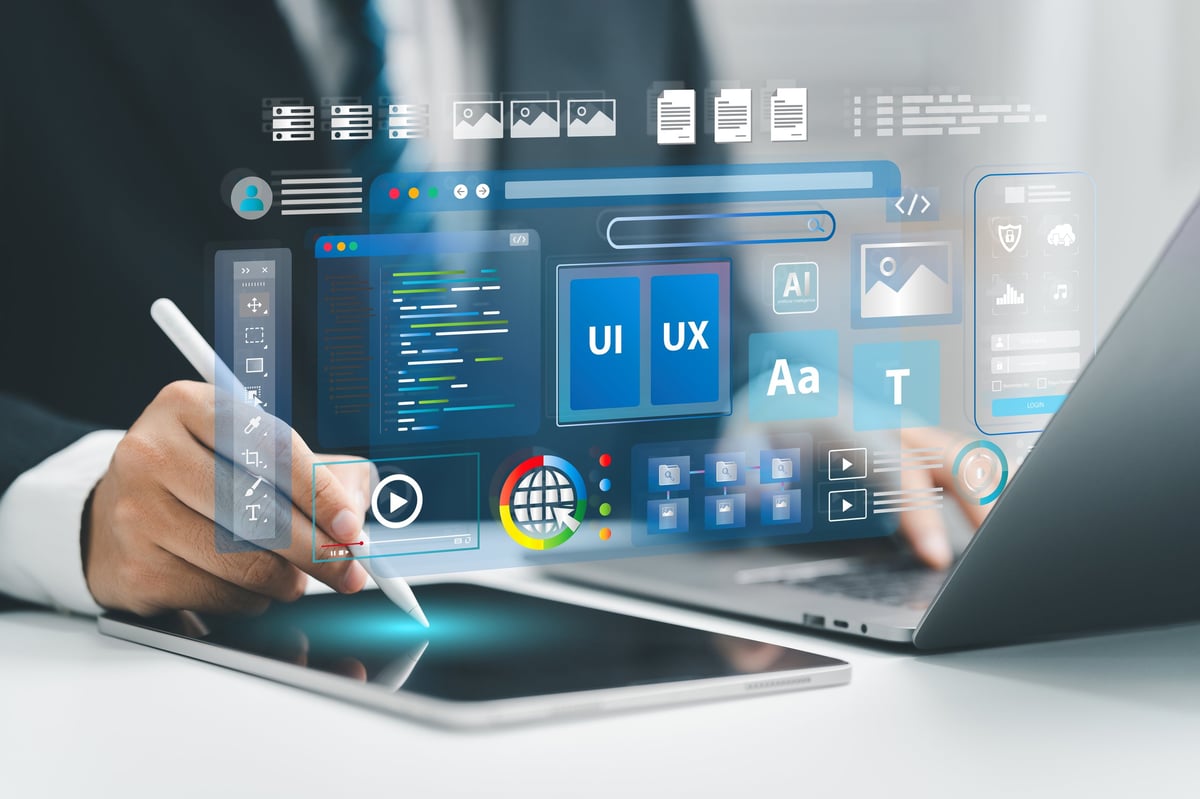 Web development and coding concept
